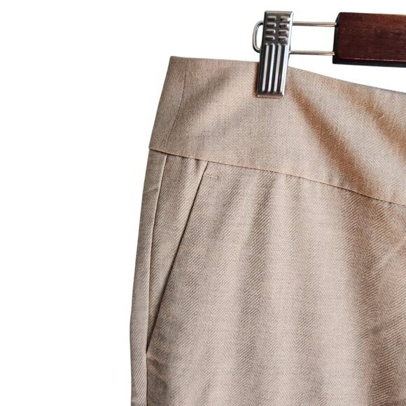 Ann Taylor Pants 14 Women's Tan The Trouser Mid Rise Office Career NEW - Picture 4 of 11